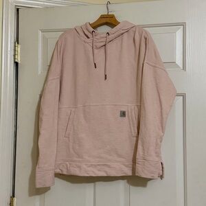 Carhartt Women’s Pale Light Pink Hoodie Hooded Sweatshirt Size Large L 12 14